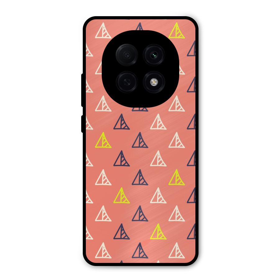 Triangular Boho Pattern Metal Back Case for Oppo F29 Pro