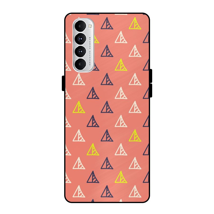 Triangular Boho Pattern Metal Back Case for Oppo Reno4 Pro