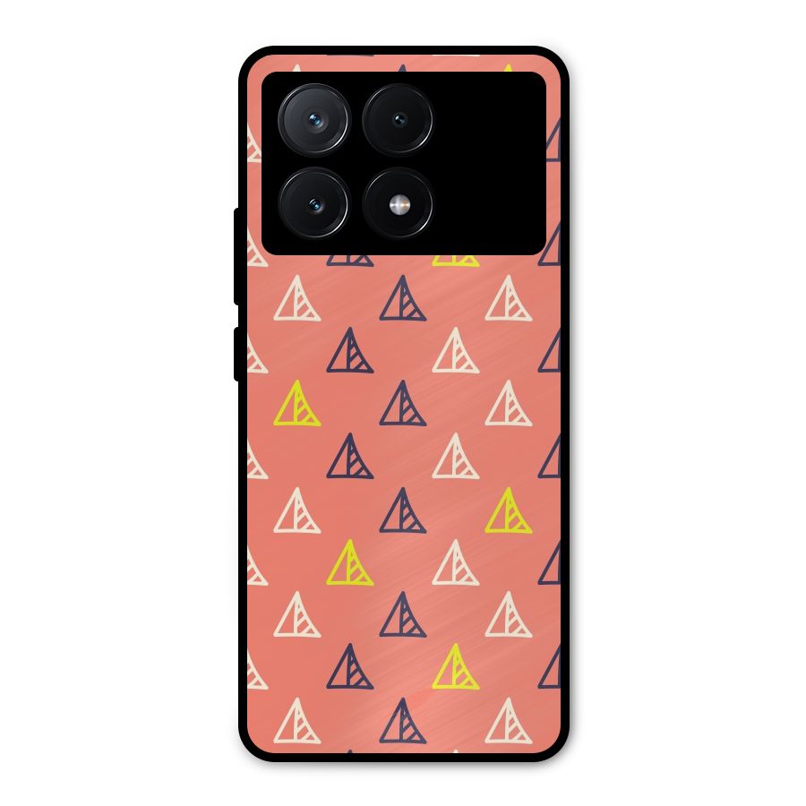 Triangular Boho Pattern Metal Back Case for Poco X6 Pro
