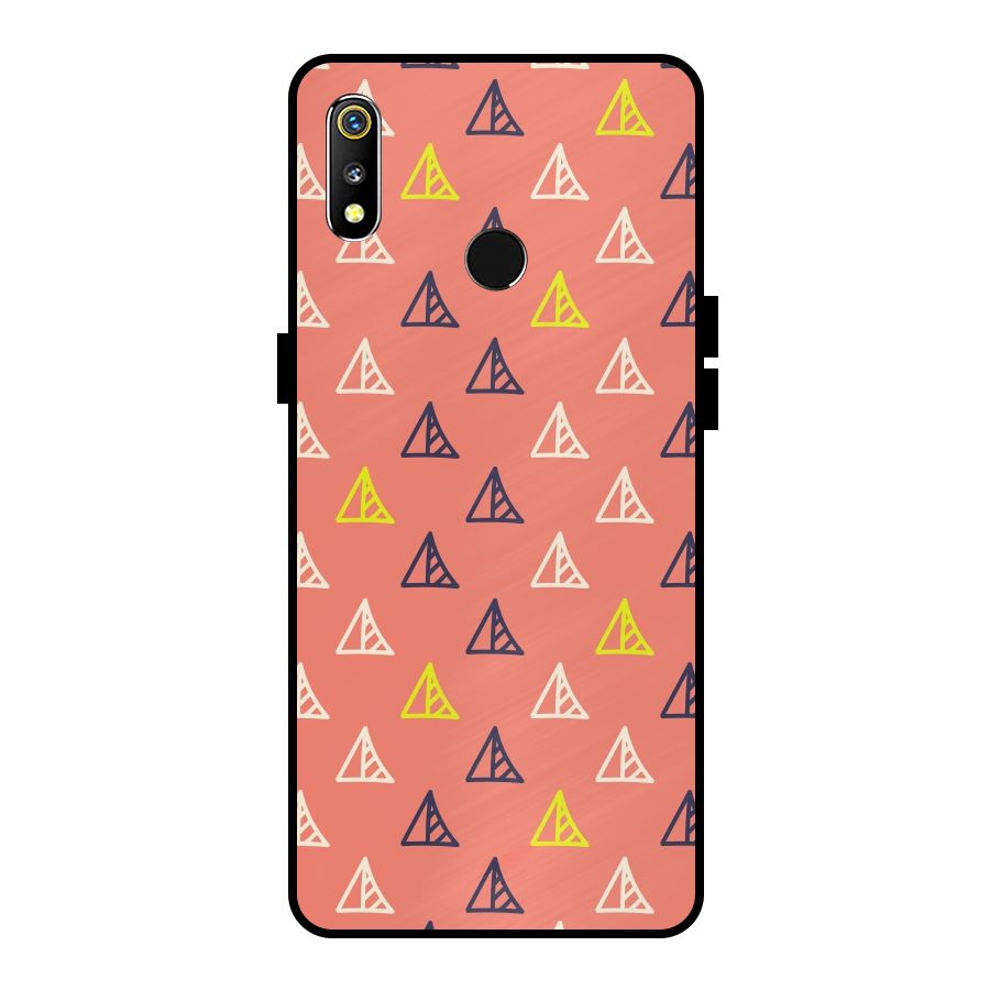 Triangular Boho Pattern Metal Back Case for Realme 3