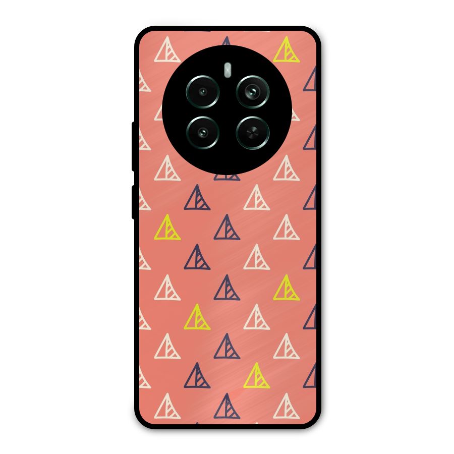 Triangular Boho Pattern Metal Back Case for Realme Narzo 70 Pro