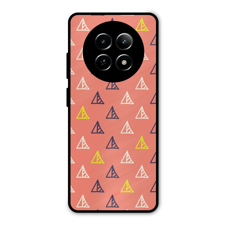 Triangular Boho Pattern Metal Back Case for Realme Narzo 70x 5G