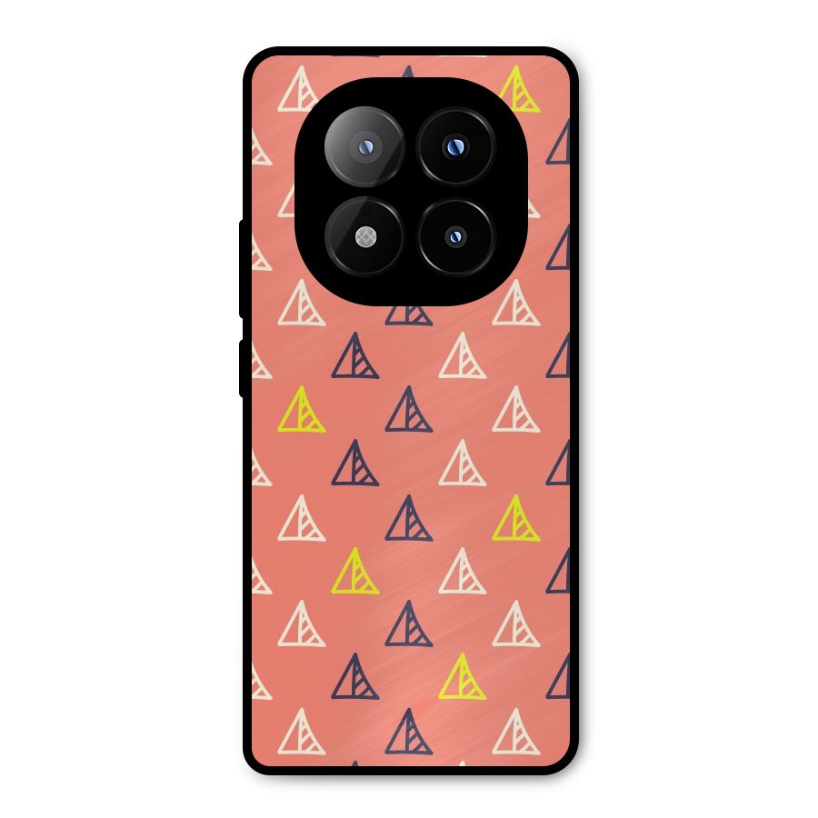Triangular Boho Pattern Metal Back Case for Redmi Note 14 Pro Plus 5G