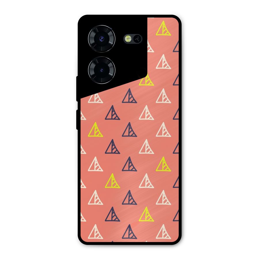 Triangular Boho Pattern Metal Back Case for Tecno Pova 5 Pro 5G