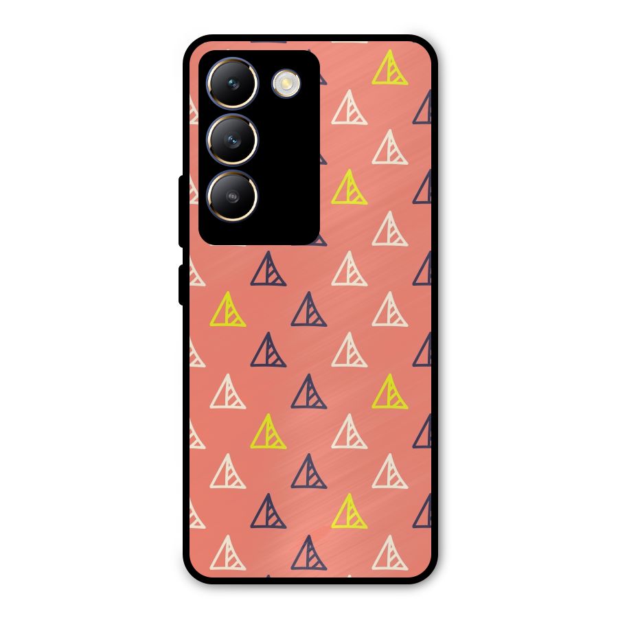 Triangular Boho Pattern Metal Back Case for Vivo T3 5G