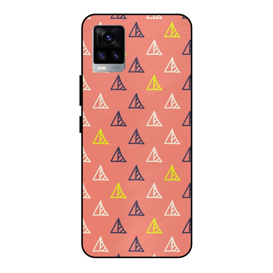 Triangular Boho Pattern Metal Back Case for Vivo V20 2021