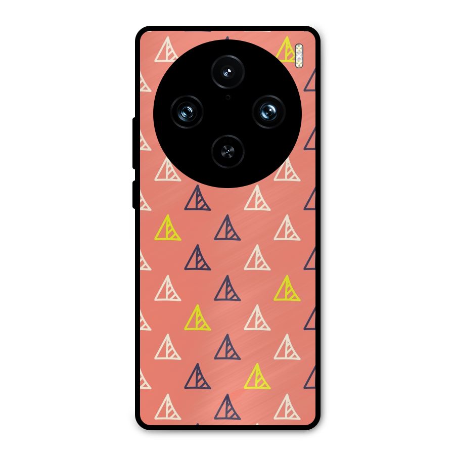 Triangular Boho Pattern Metal Back Case for Vivo X100 Pro