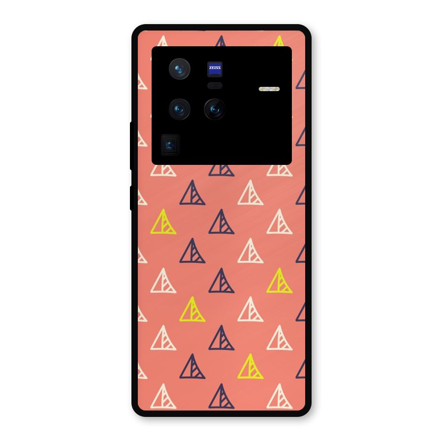 Triangular Boho Pattern Metal Back Case for Vivo X80 Pro