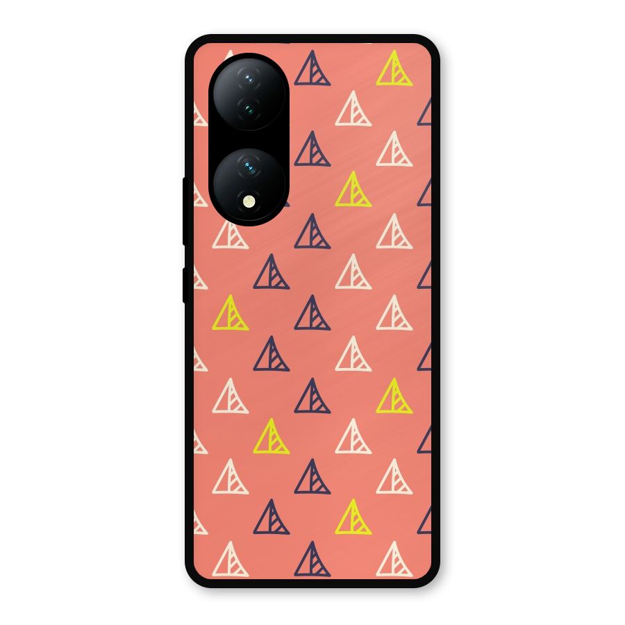 Triangular Boho Pattern Metal Back Case for Vivo Y100a