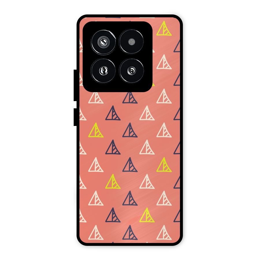 Triangular Boho Pattern Metal Back Case for Xiaomi 14 Pro