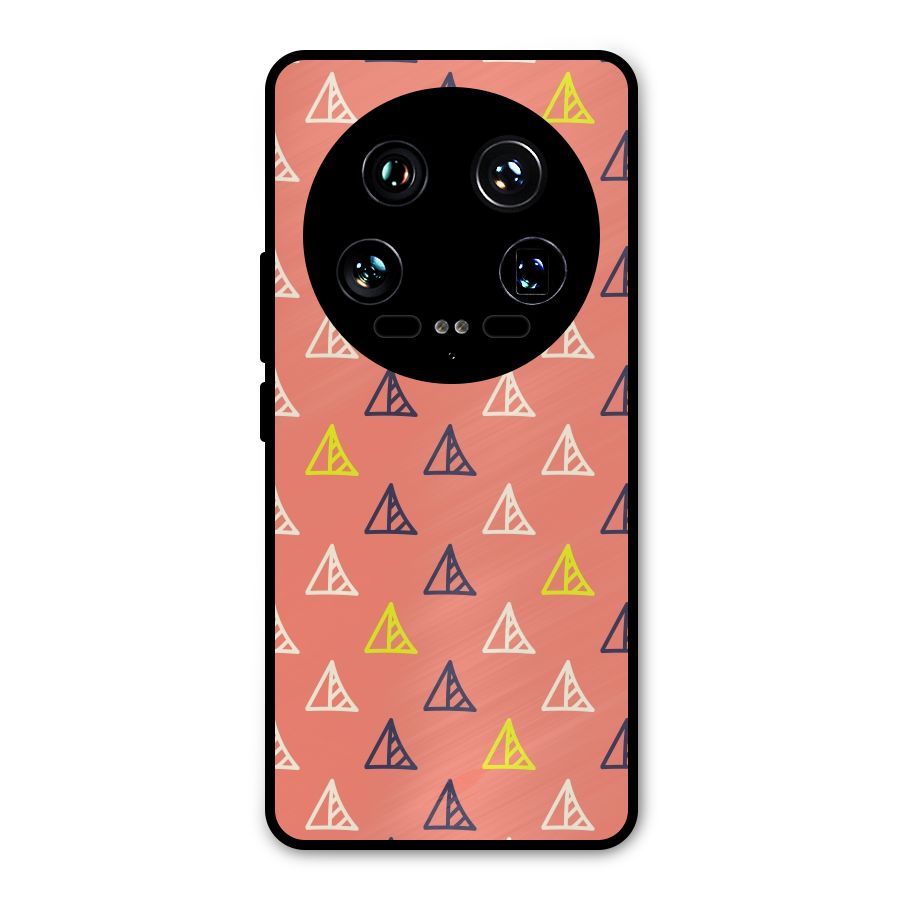 Triangular Boho Pattern Metal Back Case for Xiaomi 14 Ultra