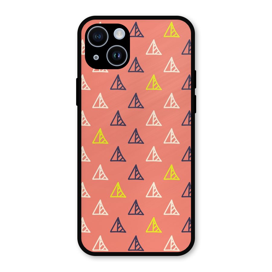 Triangular Boho Pattern Metal Back Case for iPhone 14