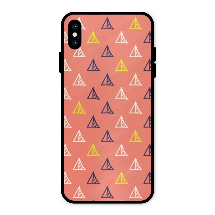 Triangular Boho Pattern Metal Back Case for iPhone XS Max
