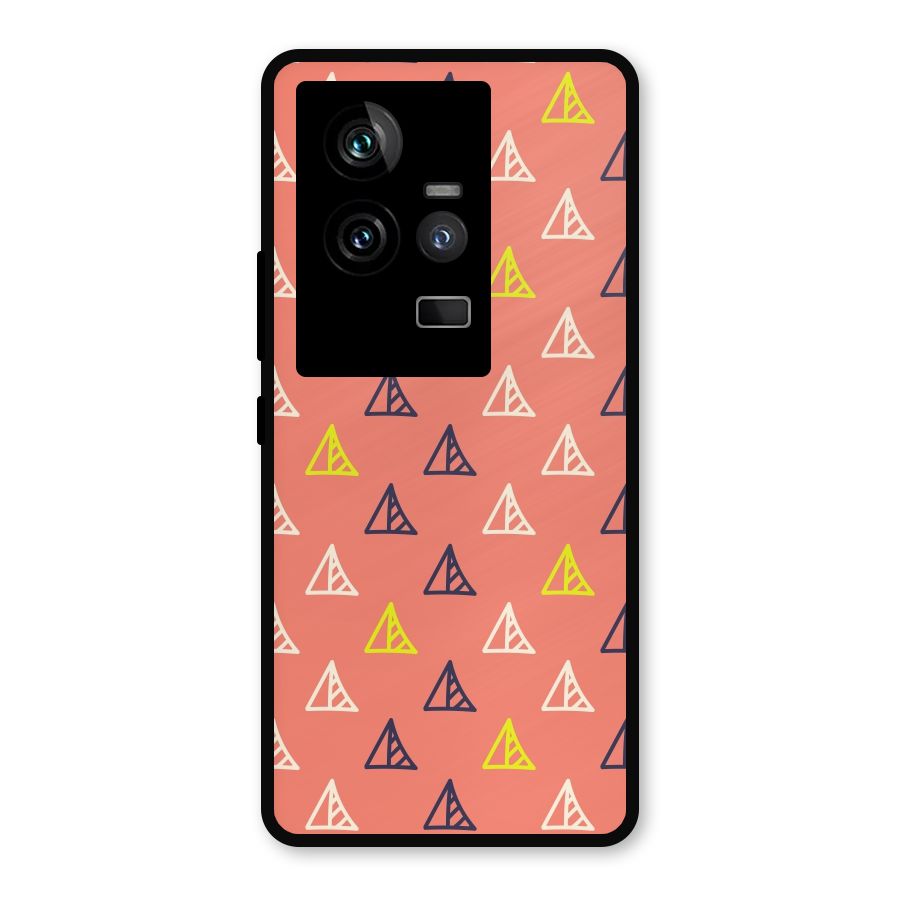 Triangular Boho Pattern Metal Back Case for iQOO 11 5G