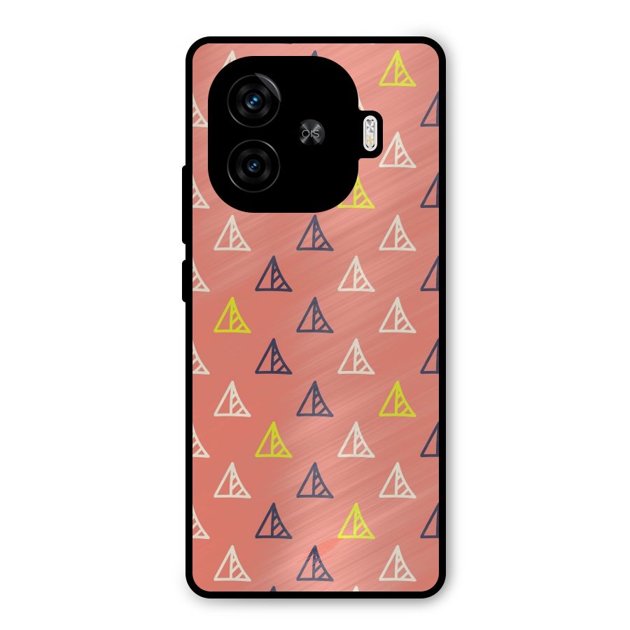 Triangular Boho Pattern Metal Back Case for iQOO Z9 Turbo