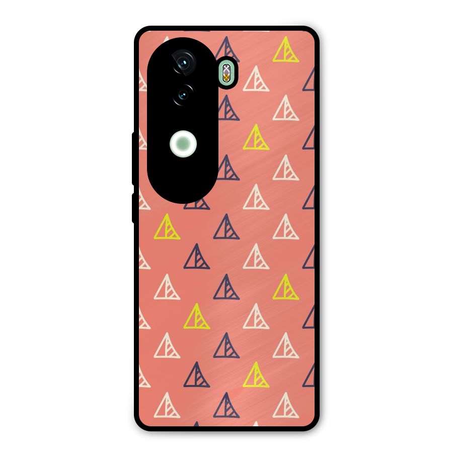 Triangular Boho Pattern Metal Back Case for iQOO Z9s