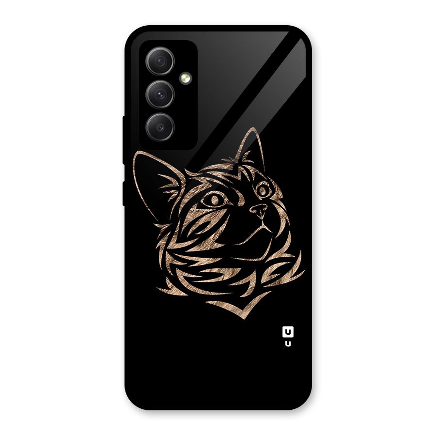 Tribal Cat Glass Back Case for Galaxy A34