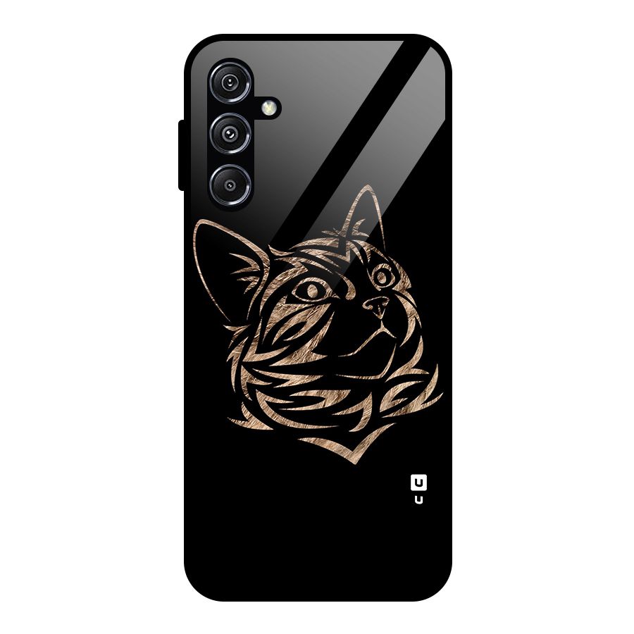 Tribal Cat Glass Back Case for Galaxy M34 5G