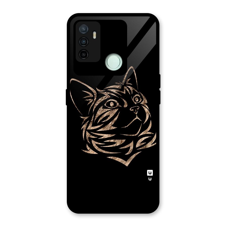 Tribal Cat Glass Back Case for Oppo A53