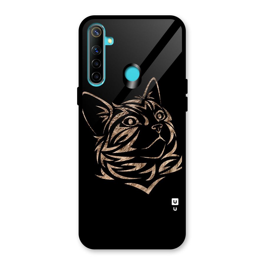 Tribal Cat Glass Back Case for Realme 5i