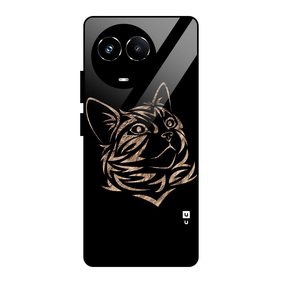 Tribal Cat Glass Back Case for Realme Narzo 60X