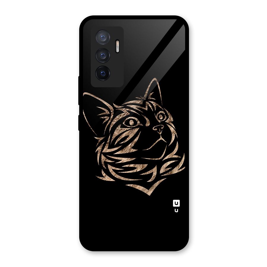 Tribal Cat Glass Back Case for Vivo V23e