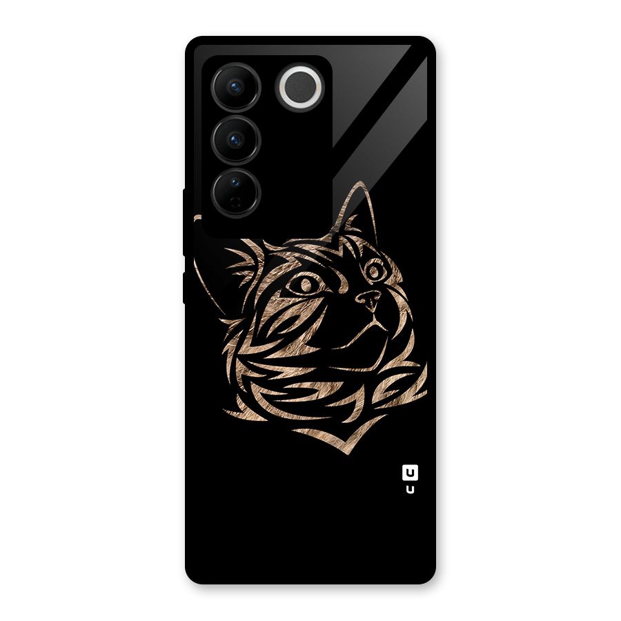 Tribal Cat Glass Back Case for Vivo V27