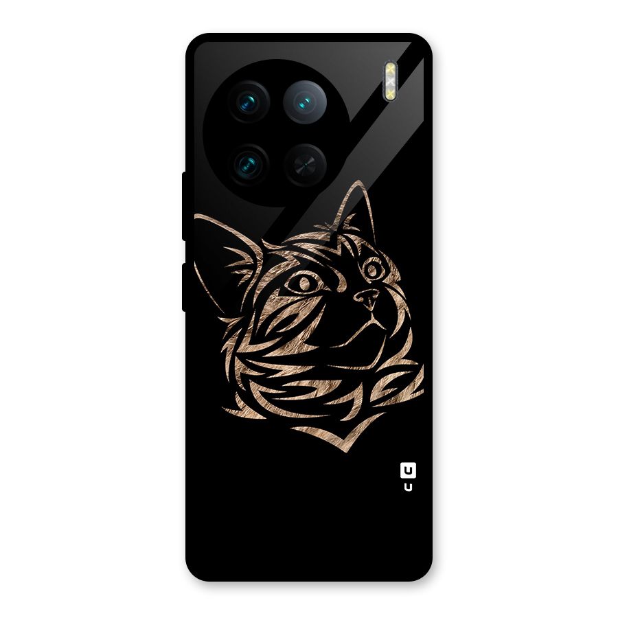 Tribal Cat Glass Back Case for Vivo X90 Pro