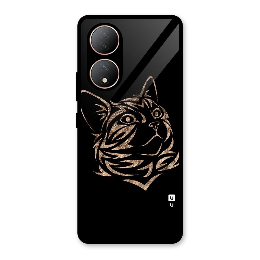 Tribal Cat Glass Back Case for Vivo Y100A