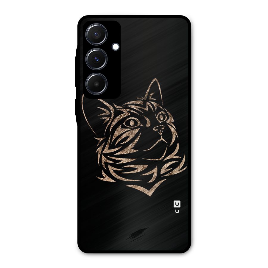 Tribal Cat Metal Back Case for Galaxy A55