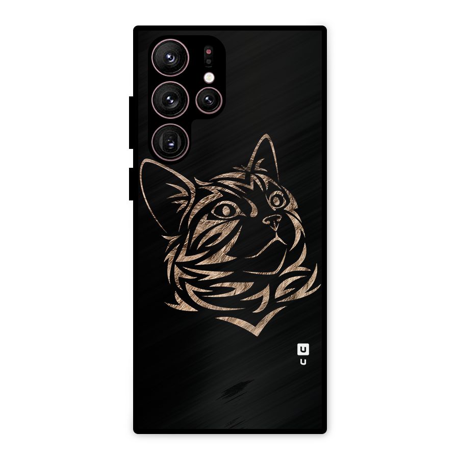 Tribal Cat Metal Back Case for Galaxy S22 Ultra 5G