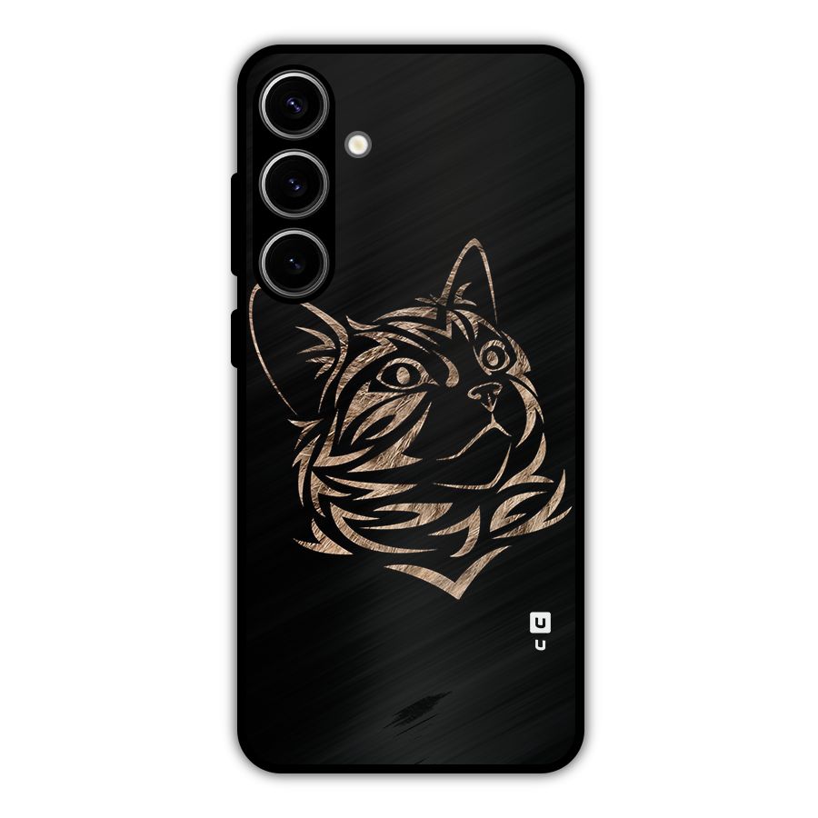 Tribal Cat Metal Back Case for Galaxy S24 Plus