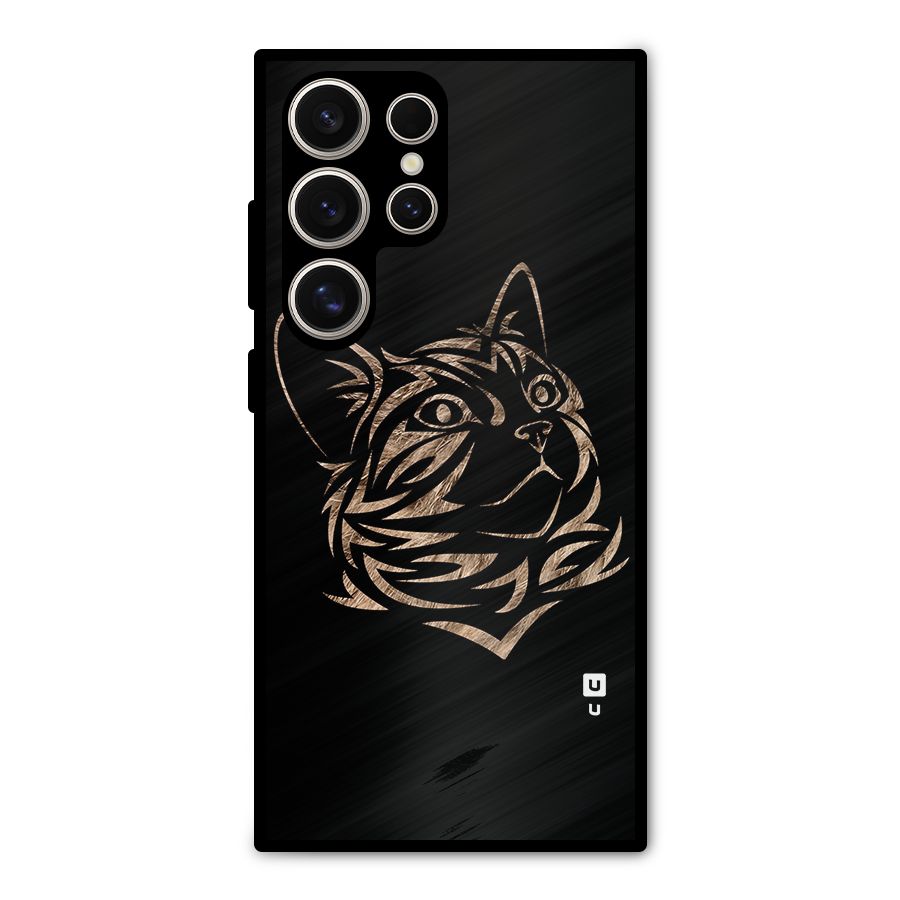 Tribal Cat Metal Back Case for Galaxy S24 Ultra