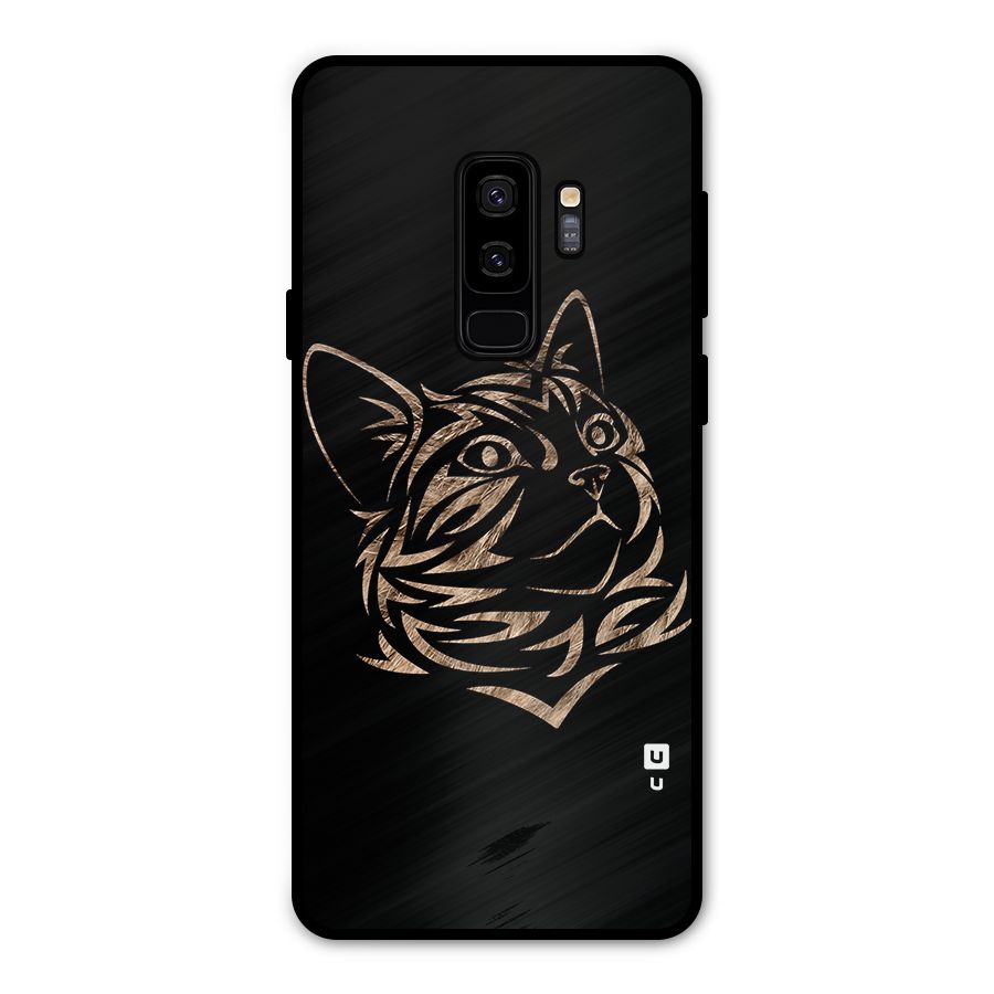Tribal Cat Metal Back Case for Galaxy S9 Plus