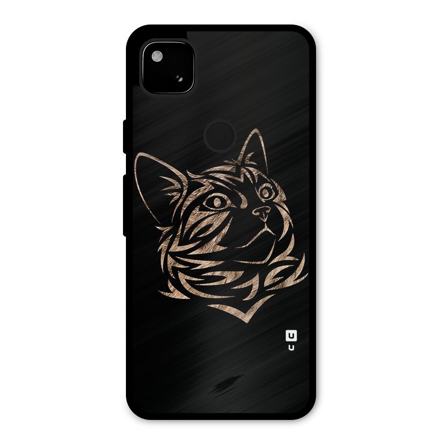 Tribal Cat Metal Back Case for Google Pixel 4a
