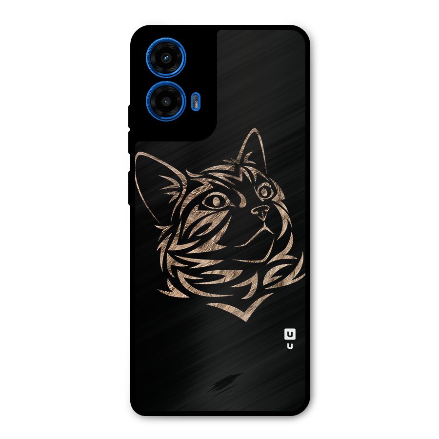Tribal Cat Metal Back Case for Moto G45