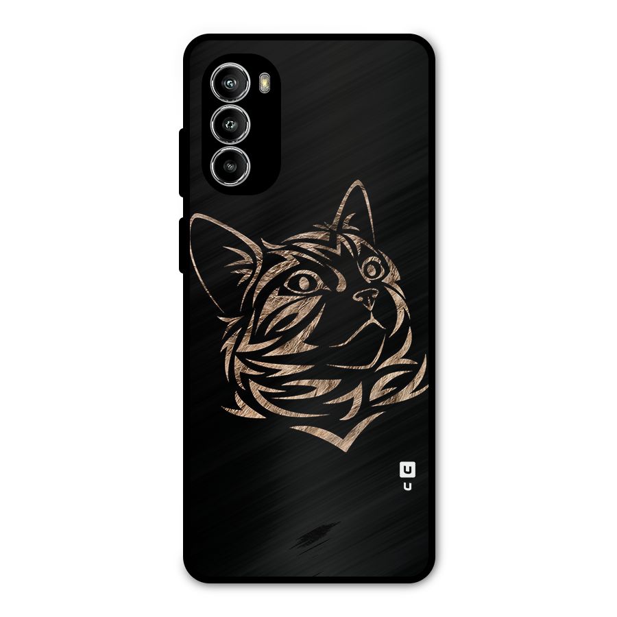 Tribal Cat Metal Back Case for Moto G52
