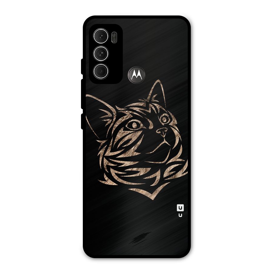 Tribal Cat Metal Back Case for Moto G60