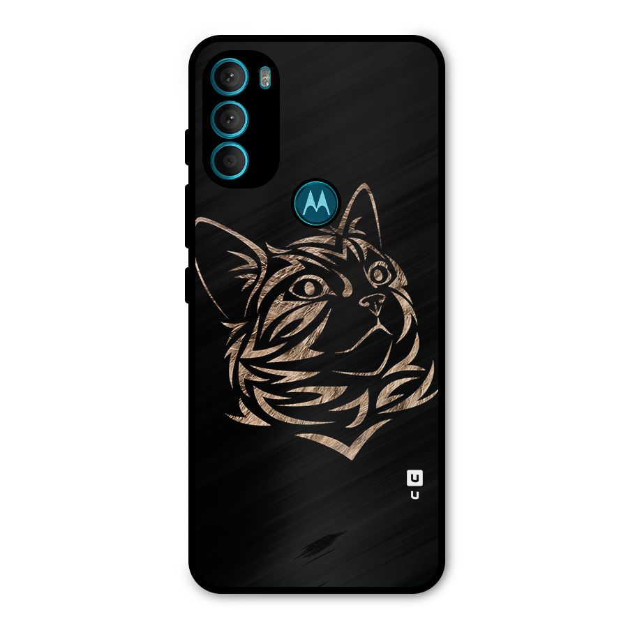 Tribal Cat Metal Back Case for Moto G71 5G