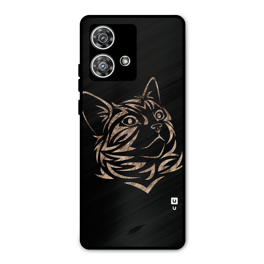 Tribal Cat Metal Back Case for Motorola Edge 40 Neo