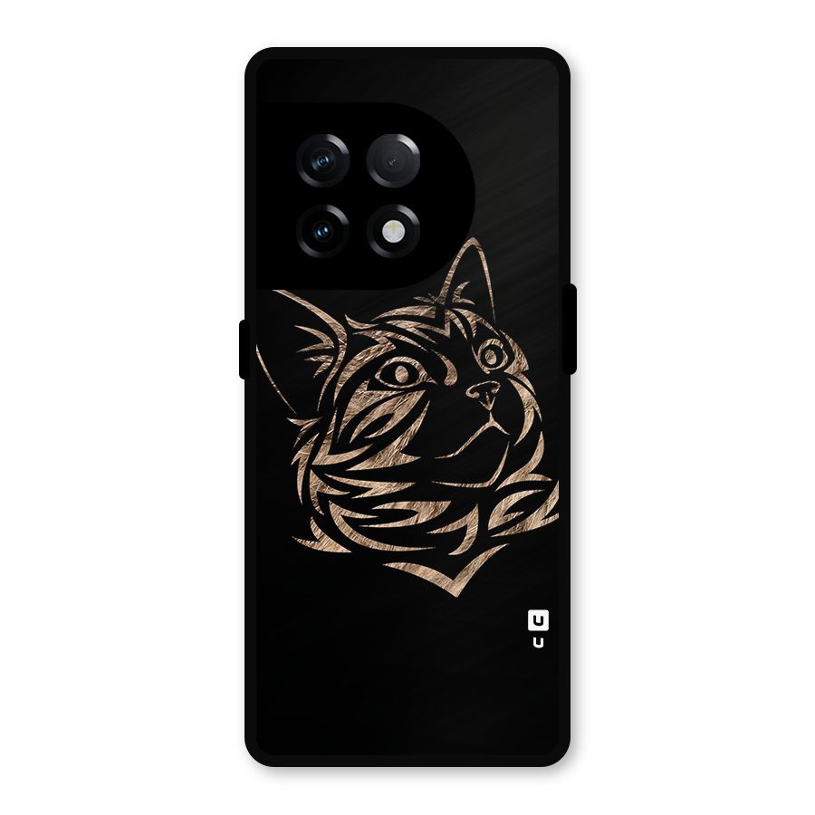 Tribal Cat Metal Back Case for OnePlus 11R