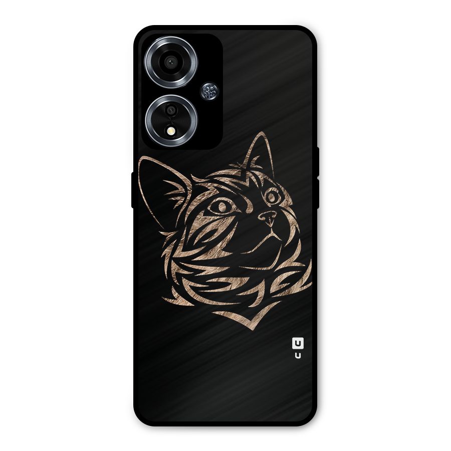 Tribal Cat Metal Back Case for Oppo A59