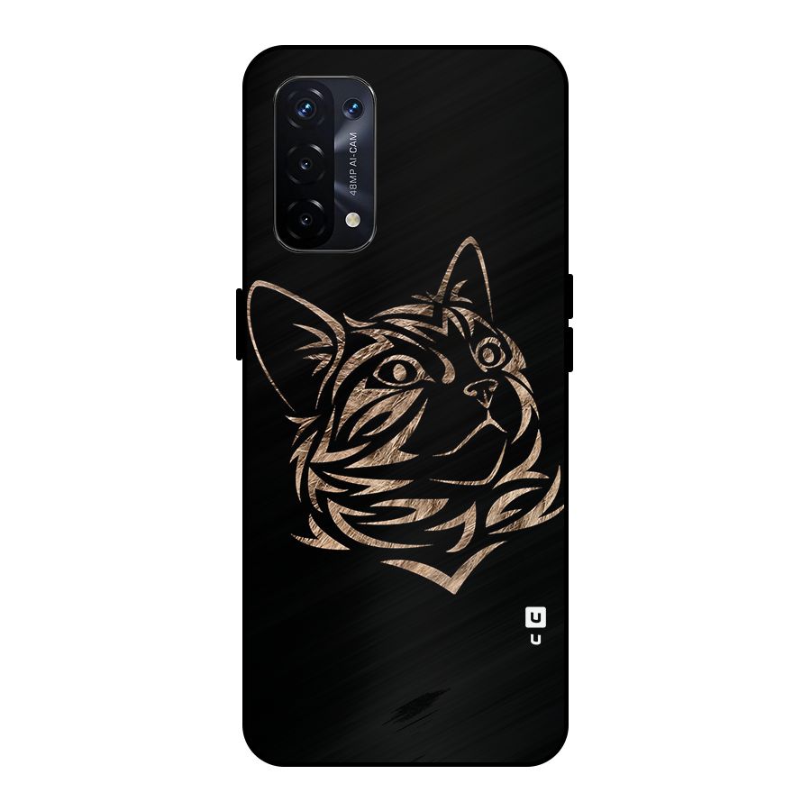 Tribal Cat Metal Back Case for Oppo A74 5G