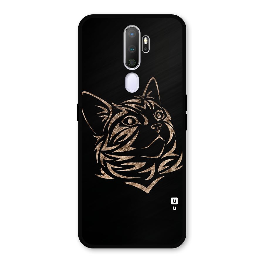 Tribal Cat Metal Back Case for Oppo A9 (2020)