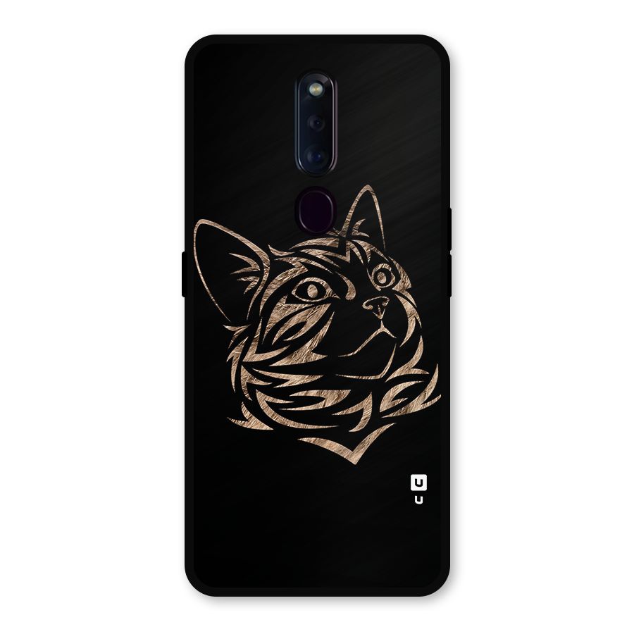 Tribal Cat Metal Back Case for Oppo F11 Pro