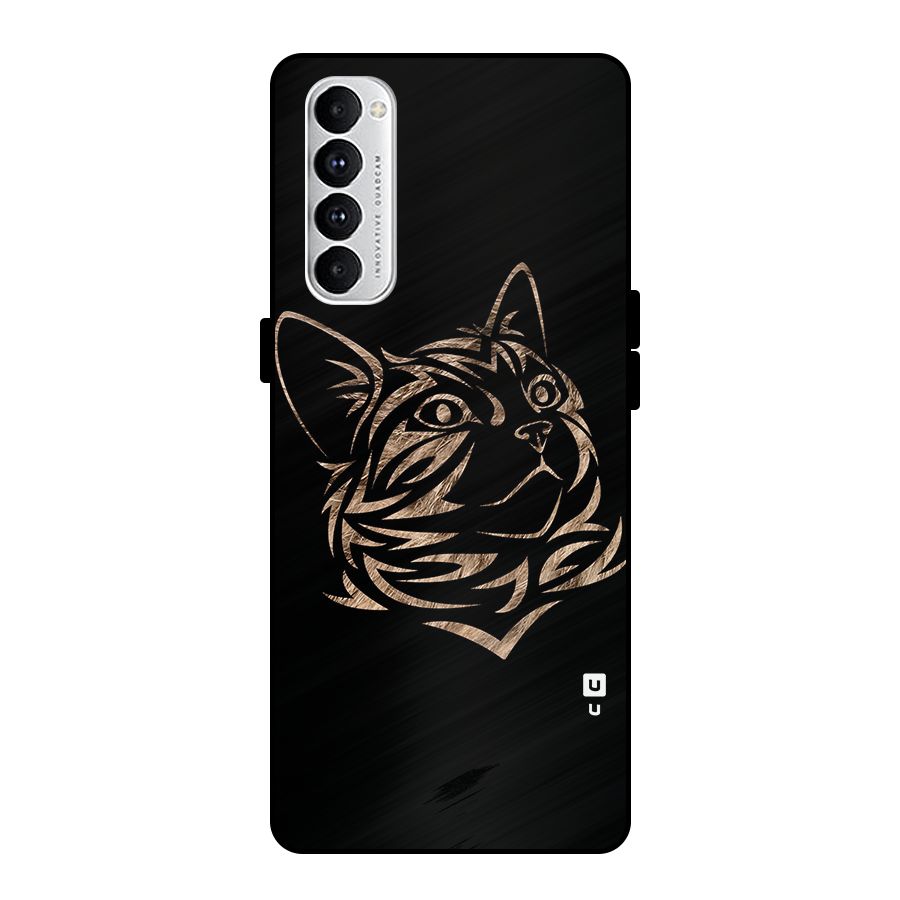 Tribal Cat Metal Back Case for Oppo Reno4 Pro