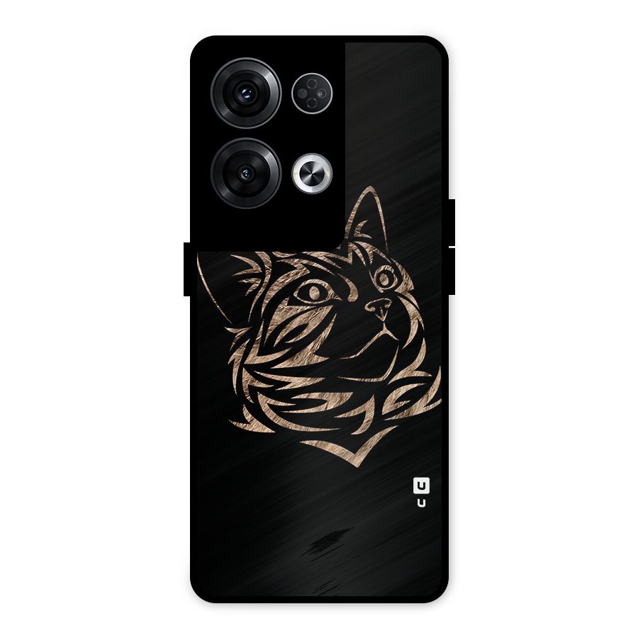 Tribal Cat Metal Back Case for Oppo Reno8 Pro 5G