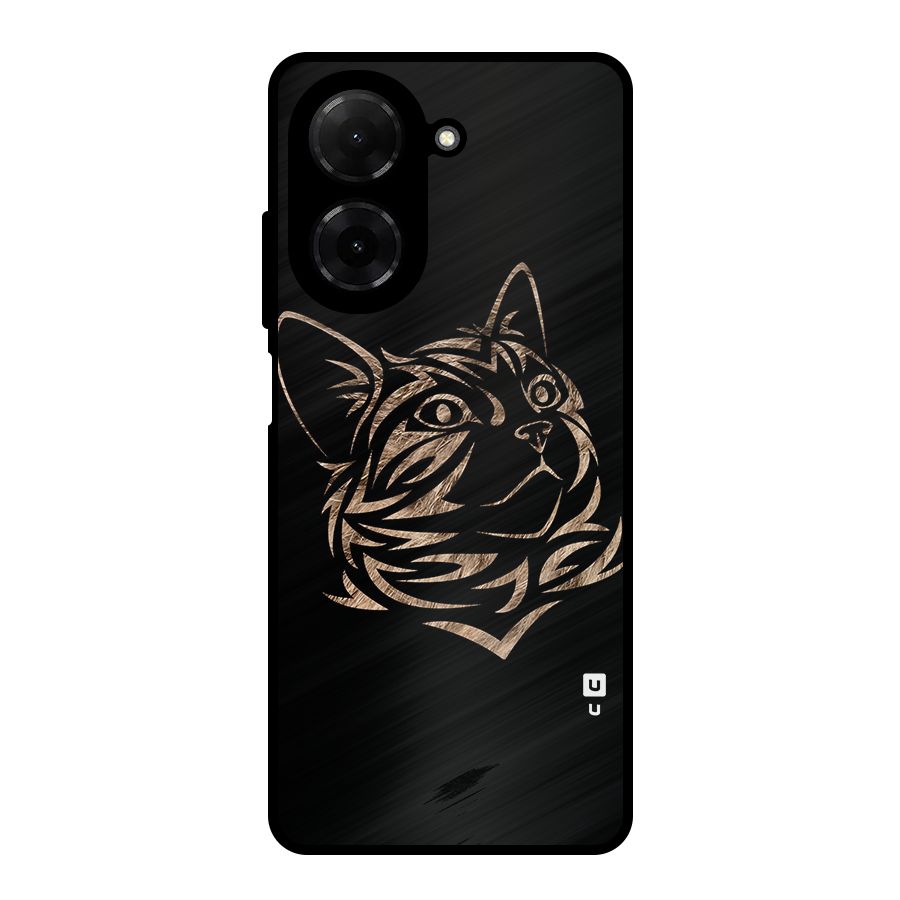 Tribal Cat Metal Back Case for Poco C71