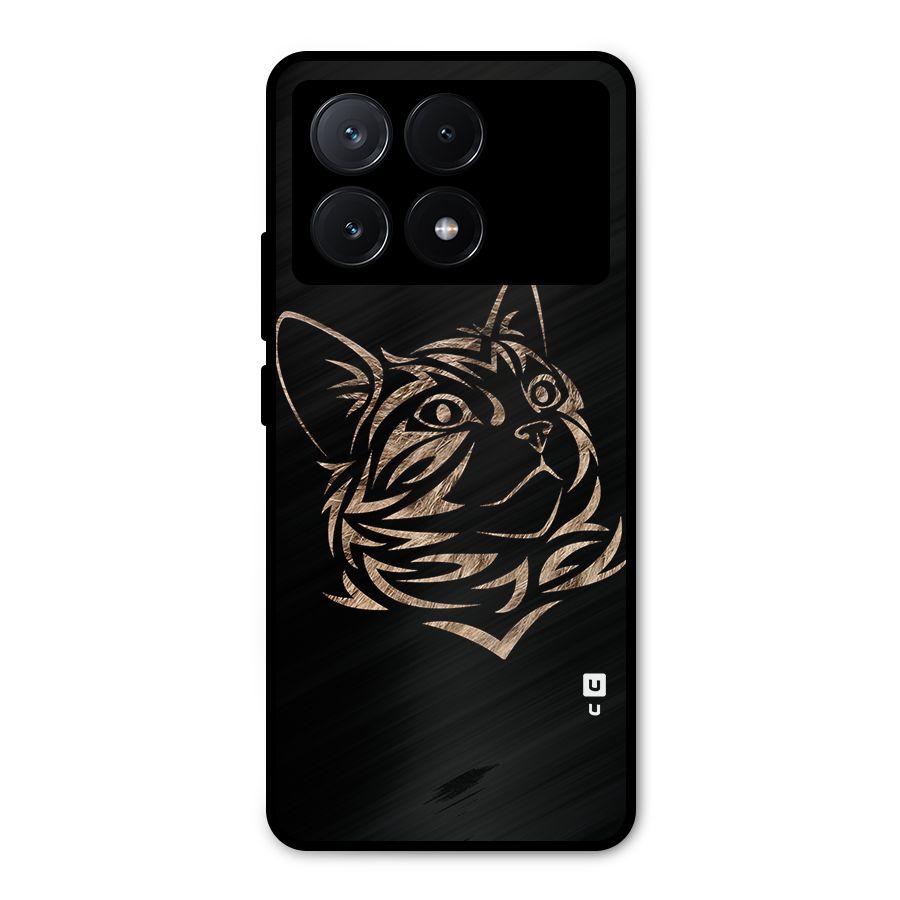 Tribal Cat Metal Back Case for Poco X6 Pro