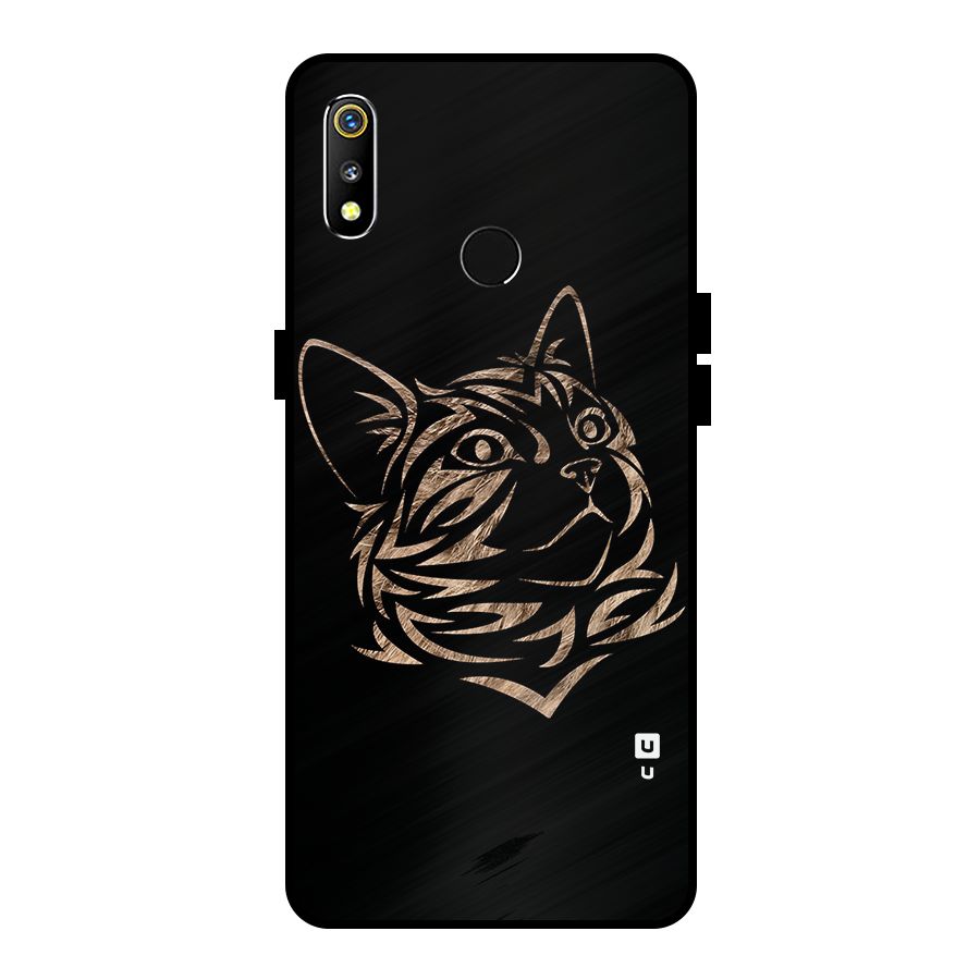 Tribal Cat Metal Back Case for Realme 3i